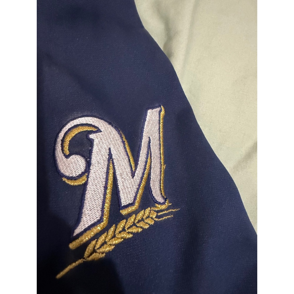 Nike Milwaukee Brewers Therma-FIT Full Zip Hoodie Navy Blue Mens XXL MLB Jacket - Picture 3 of 4
